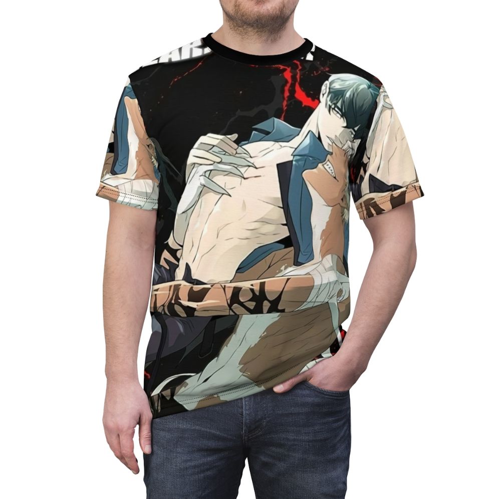 Anime inspired t-shirt featuring Cain character art from Korean literature - men front