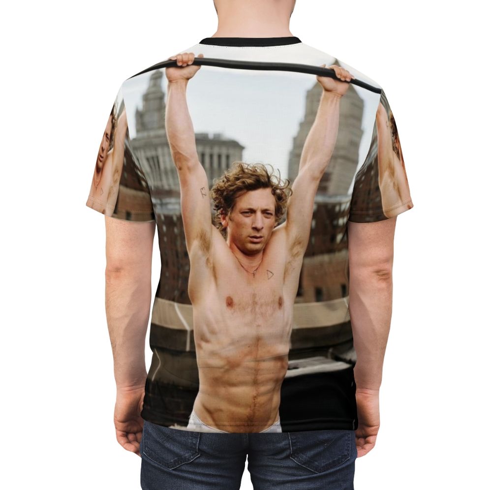 Vintage-style T-shirt featuring an image of actor Jeremy Allen White - men back