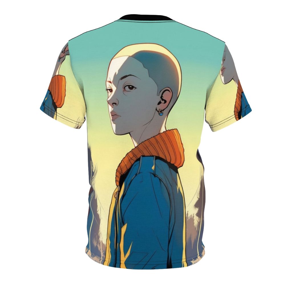 Mia Hawkins Inspired Girl AOP T-shirt with Stranger Things Imagery - Back