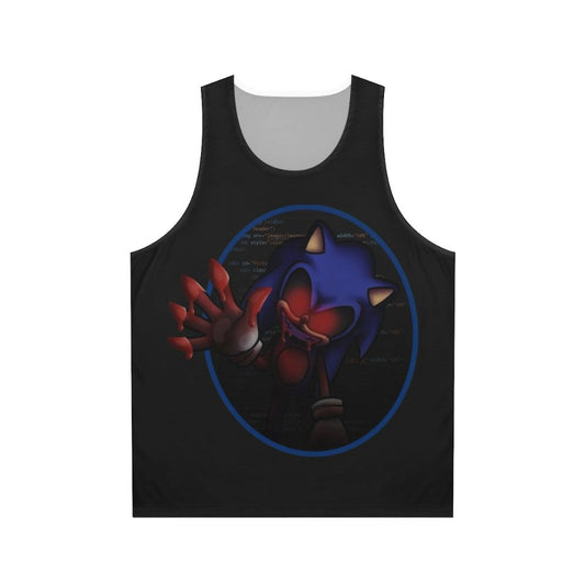 Spooky horror unisex tank top with video game character design