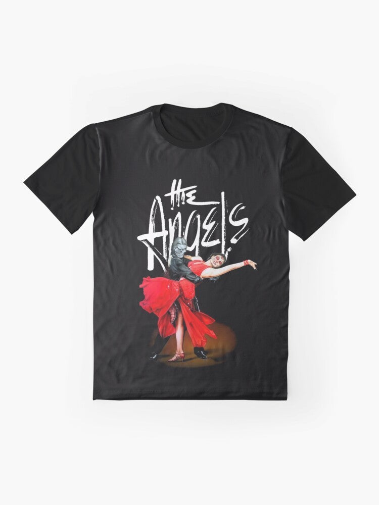 The Angels Band Graphic T-Shirt, music merchandise featuring the iconic rock band logo - Flat lay