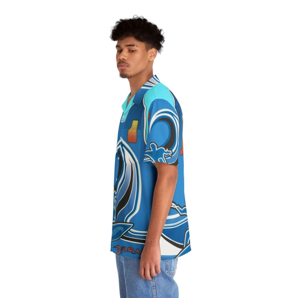 Vert Wheeler Wearing Hot Wheels Acceleracers Hawaiian Shirt - People Left