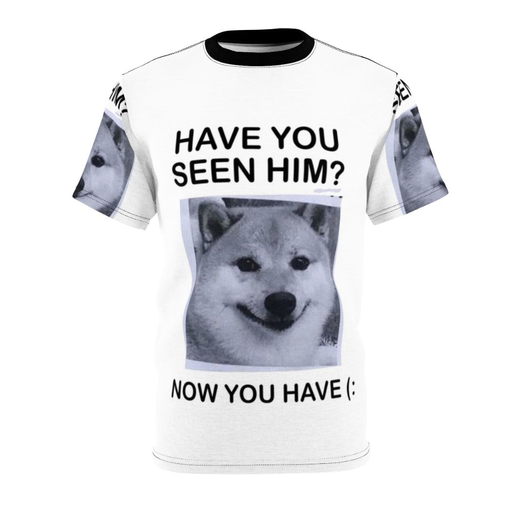 Cute Shiba Inu puppy in "Have You Seen Him" meme-style design