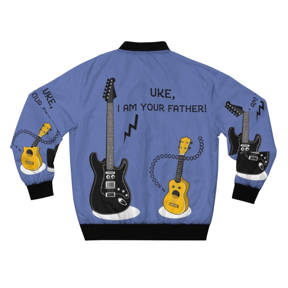 Ukulele bomber jacket with "Uke, I Am Your Father!" parody design - Back