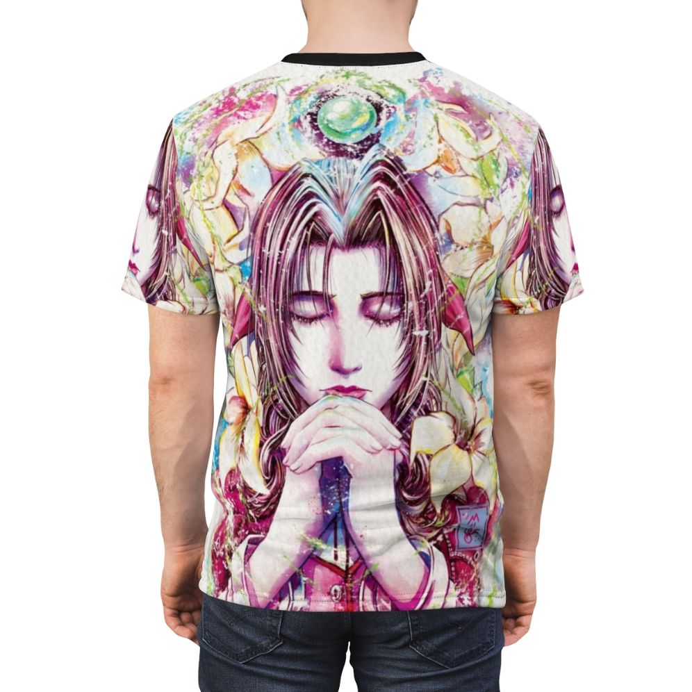 Aerith Inspired Final Fantasy 7 Character T-Shirt - men back