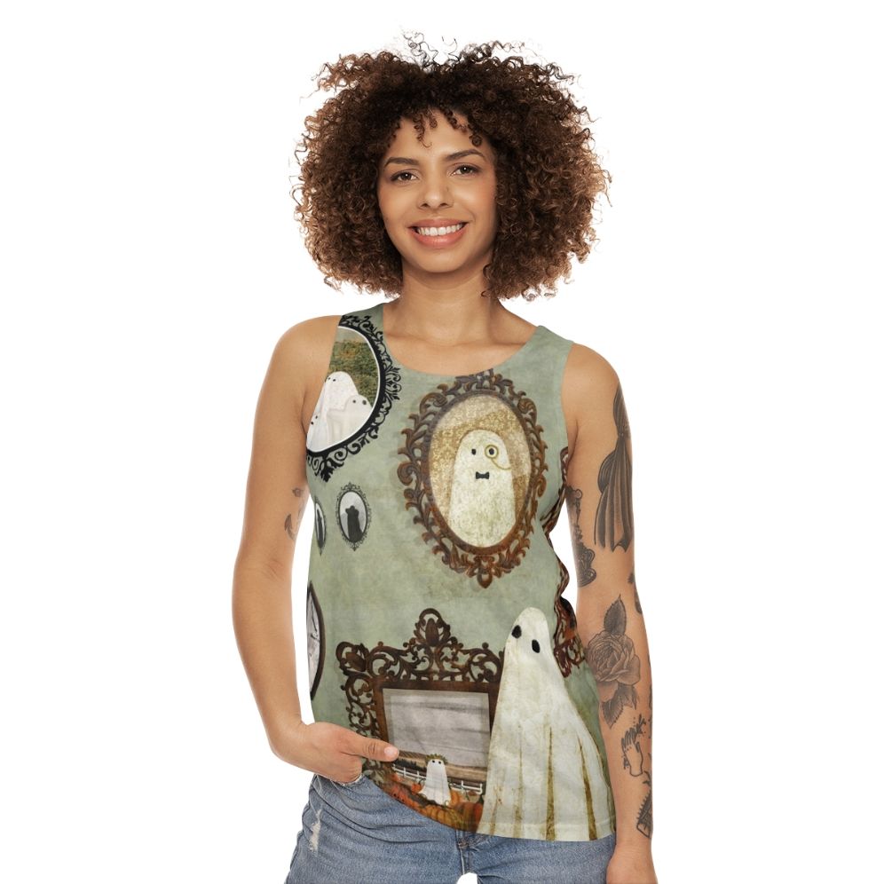 Vintage ghost portrait gallery unisex tank top - women