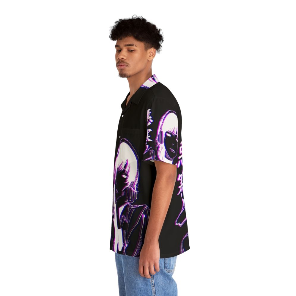 Chill glitch Hawaiian shirt with vaporwave aesthetic - People Left