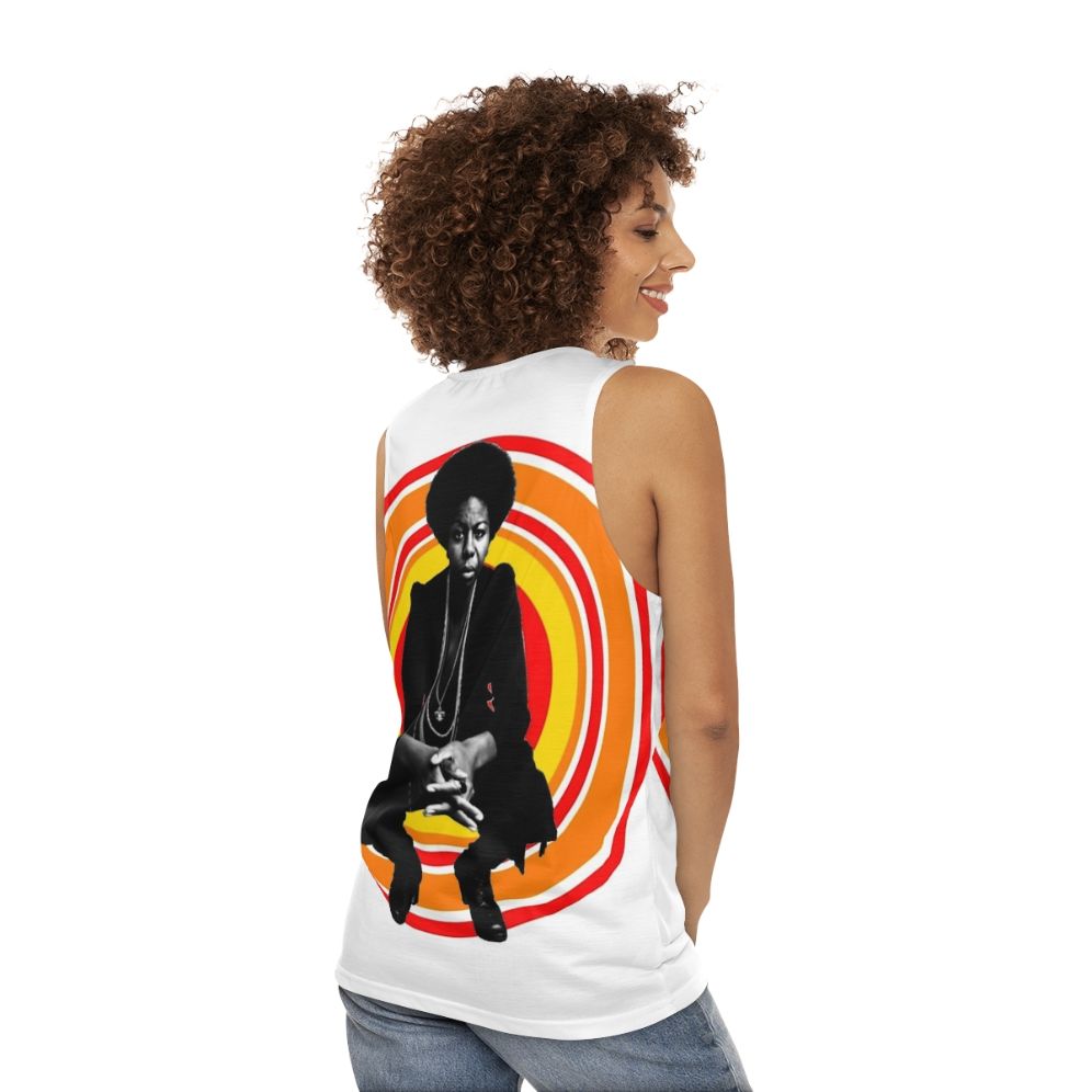 Retro Nina Simone Unisex Tank Top - women back