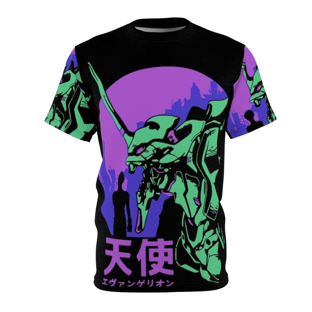 Neon Genesis Evangelion inspired t-shirt featuring a retro, vintage-style design with the iconic Eva Unit 01 mech