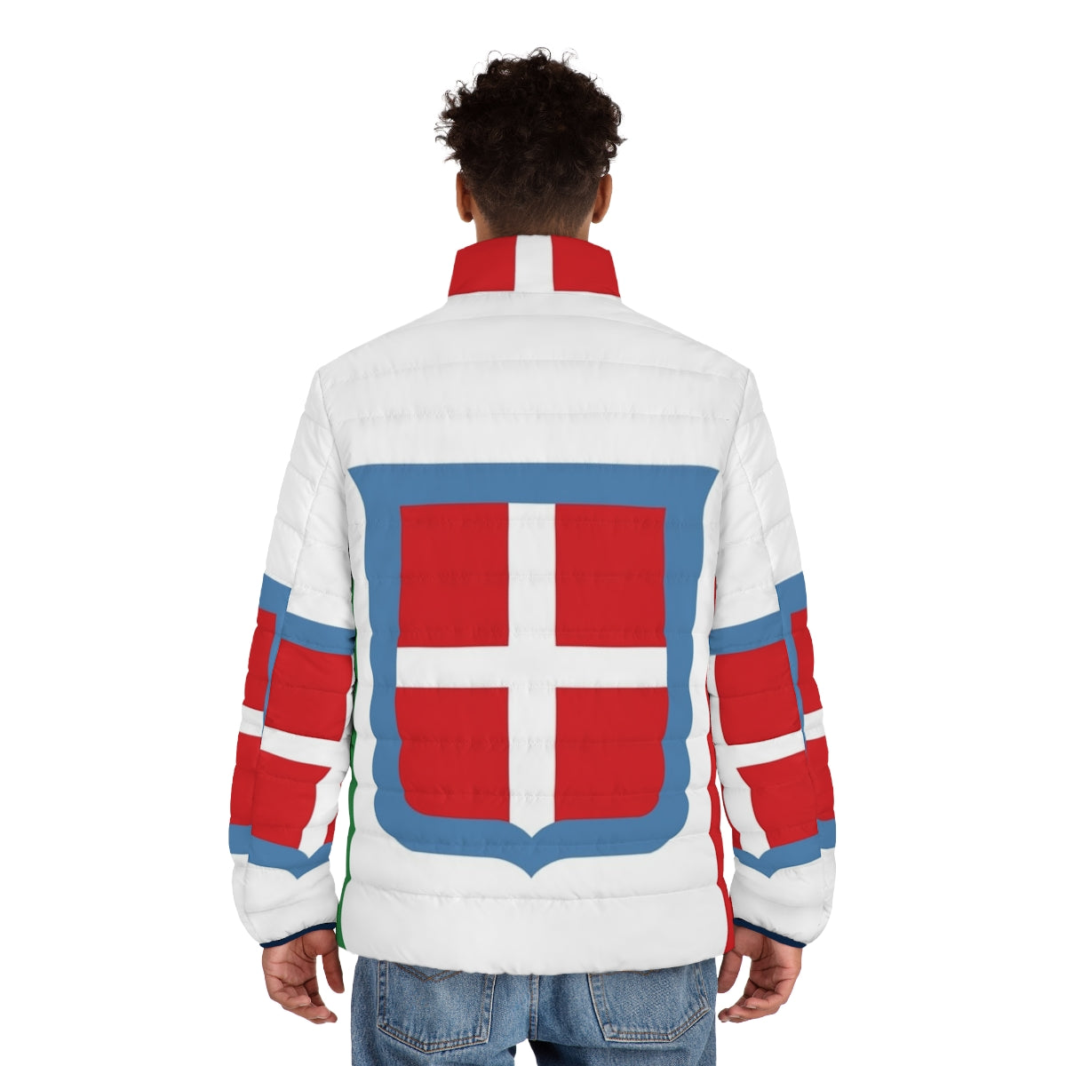 Puffer jacket featuring the historical flag of the Kingdom of Italy from 1861 - men back