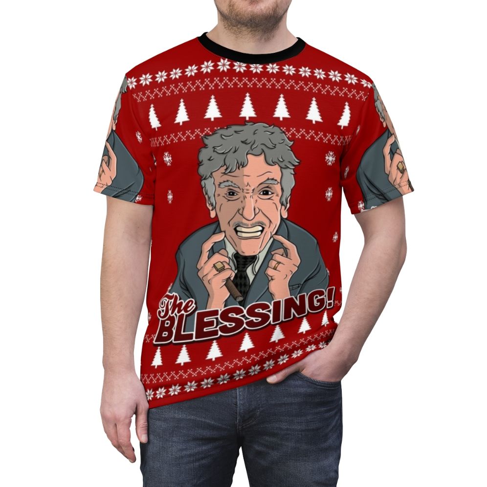 Griswold Family Christmas-inspired AOP T-shirt featuring a cozy, festive design - men front