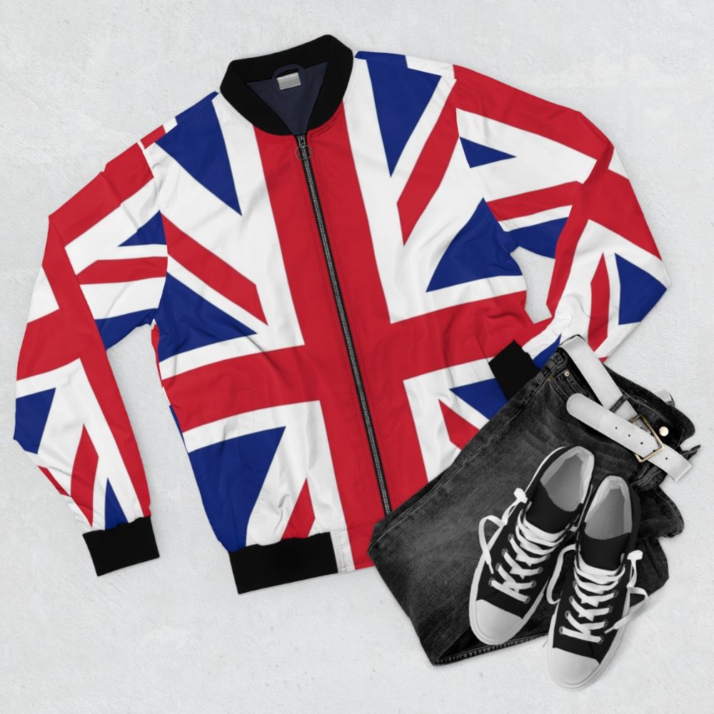 Union Jack flag design bomber jacket - Flat lay