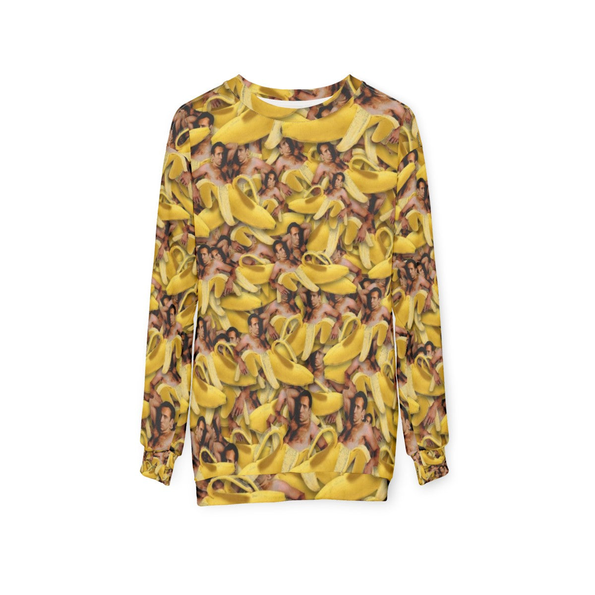 Nicolas Cage Banana Pattern Sweatshirt - hanging