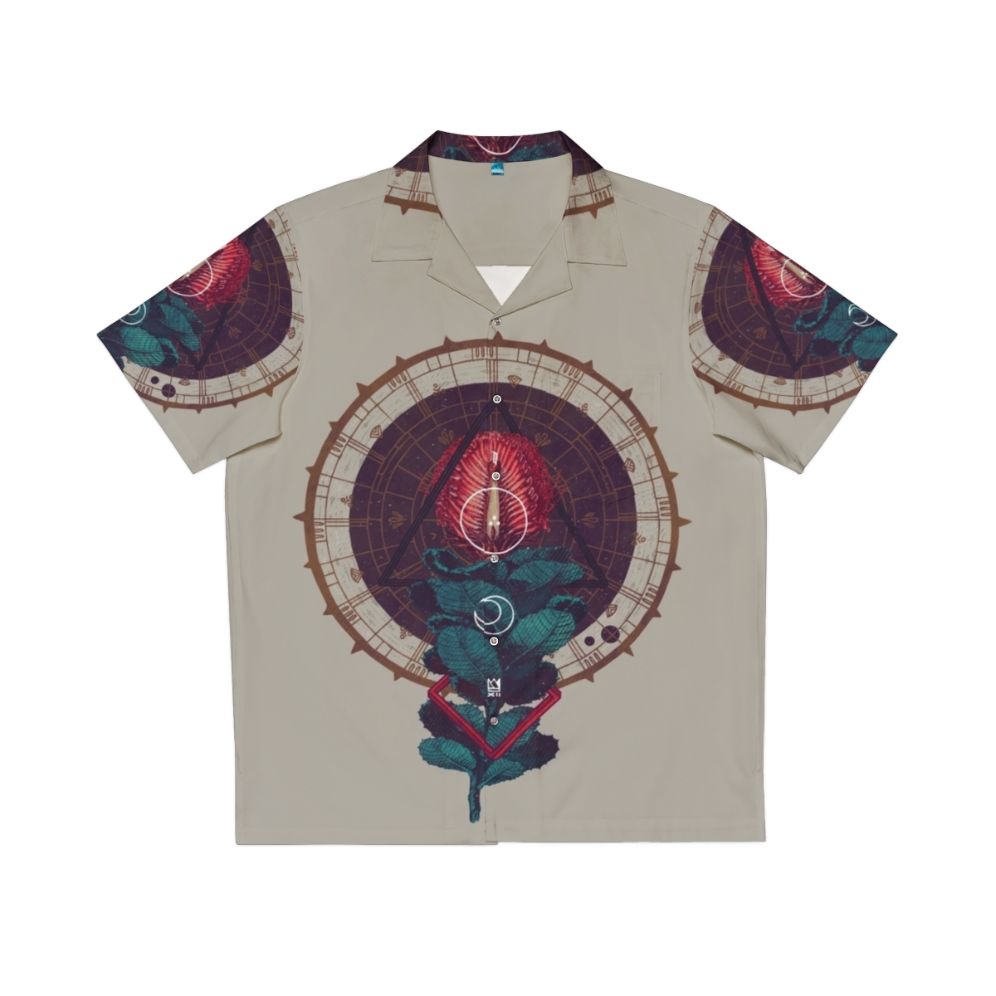 Birth Hawaiian Shirt featuring sacred geometry and occult symbols