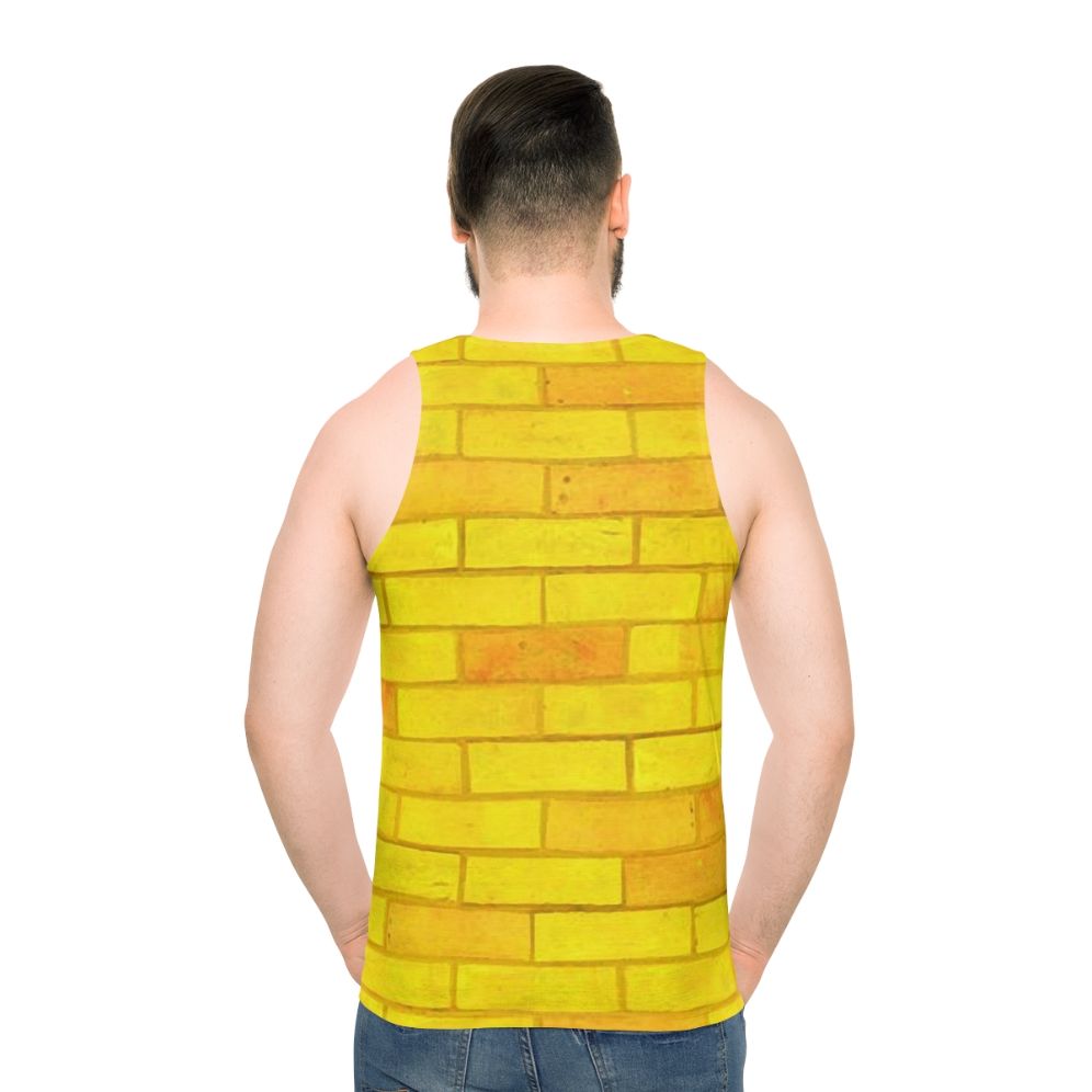 Unisex yellow brick road tank top - men back