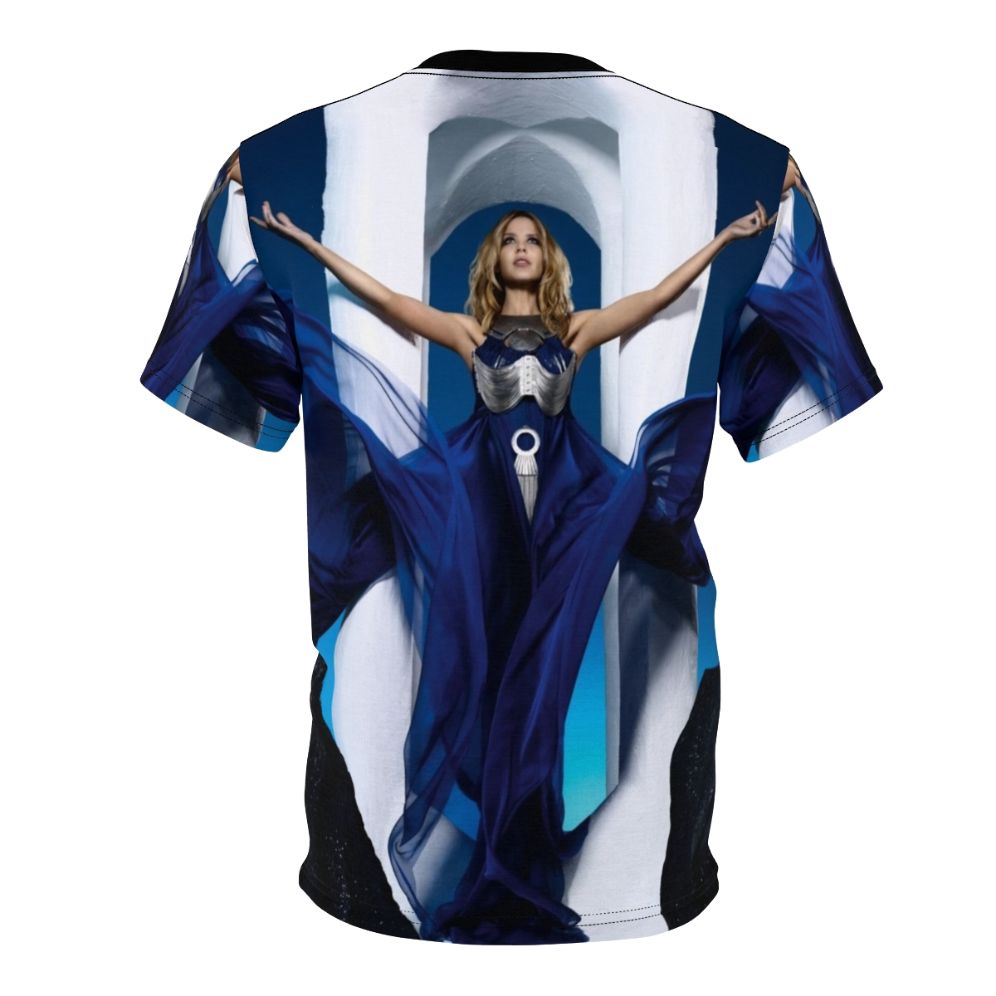 Aphrodite Inspired All-Over Print T-shirt featuring Greek Goddess Imagery and Kylie Minogue Disco Pop Vibes - Back