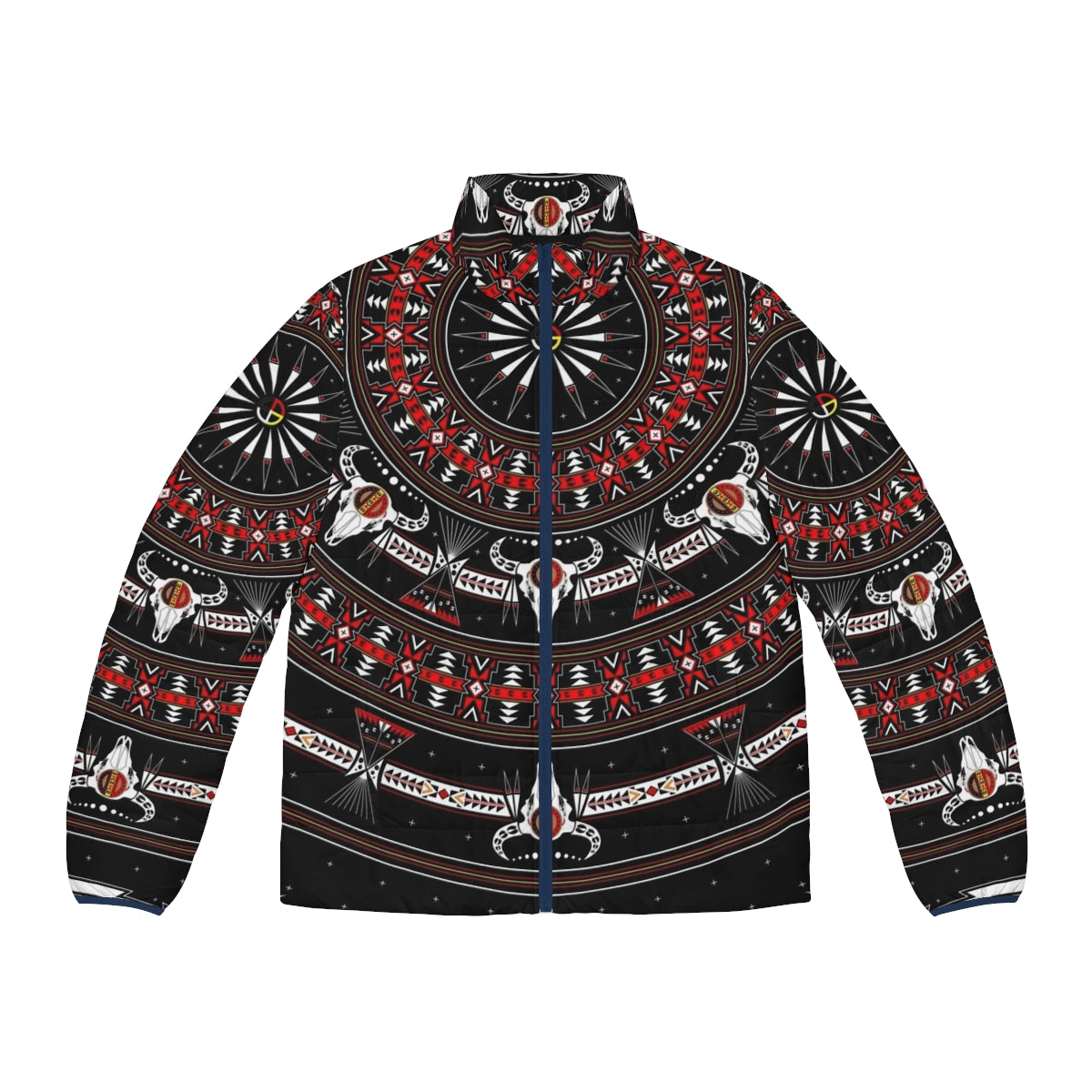 Native American-inspired buffalo puffer jacket