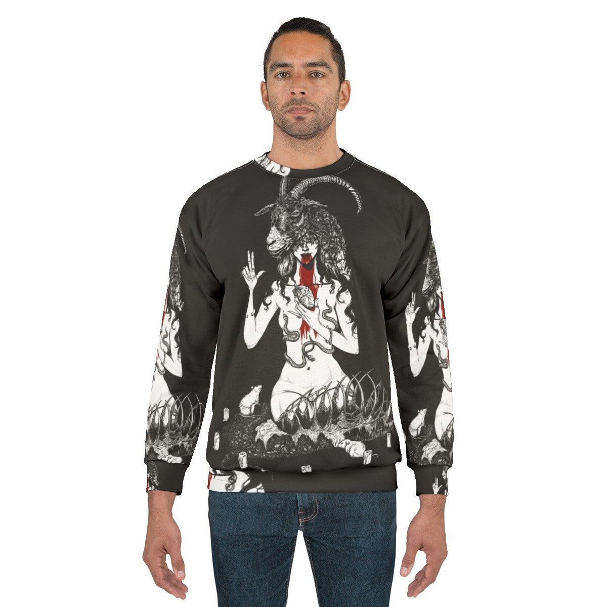 Satanic Baphomet Sweatshirt - Occult Horror Fashion - men