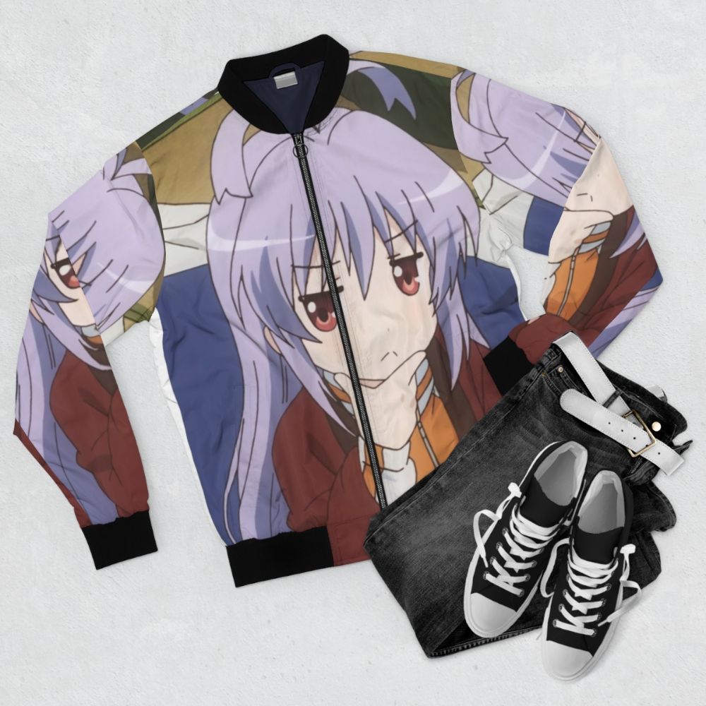 Renge Miyauchi Non Non Biyori Anime Bomber Jacket - Flat lay