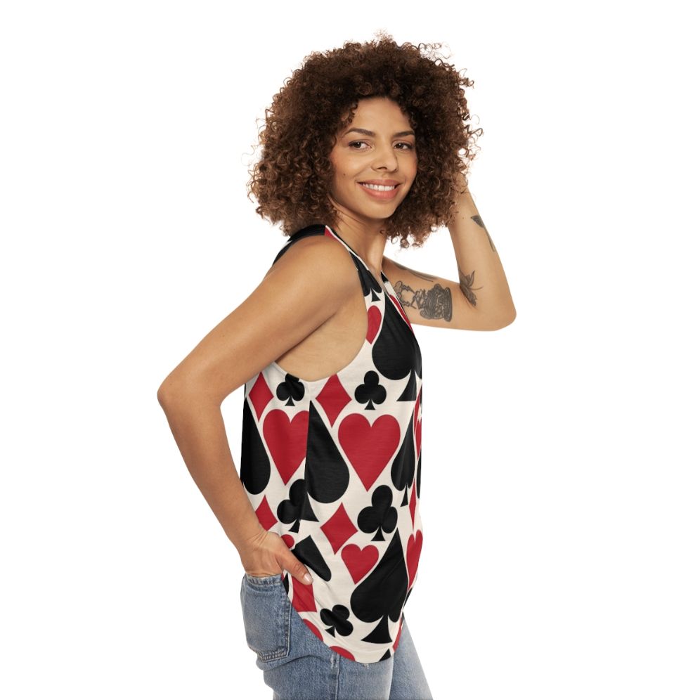 Unisex casino and poker themed tank top - women side