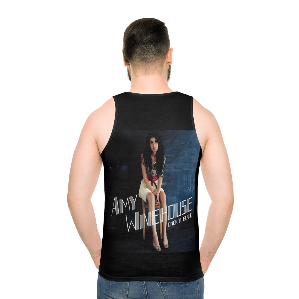 Amy Winehouse Unisex Tank Top with Vintage Inspired Design - men back