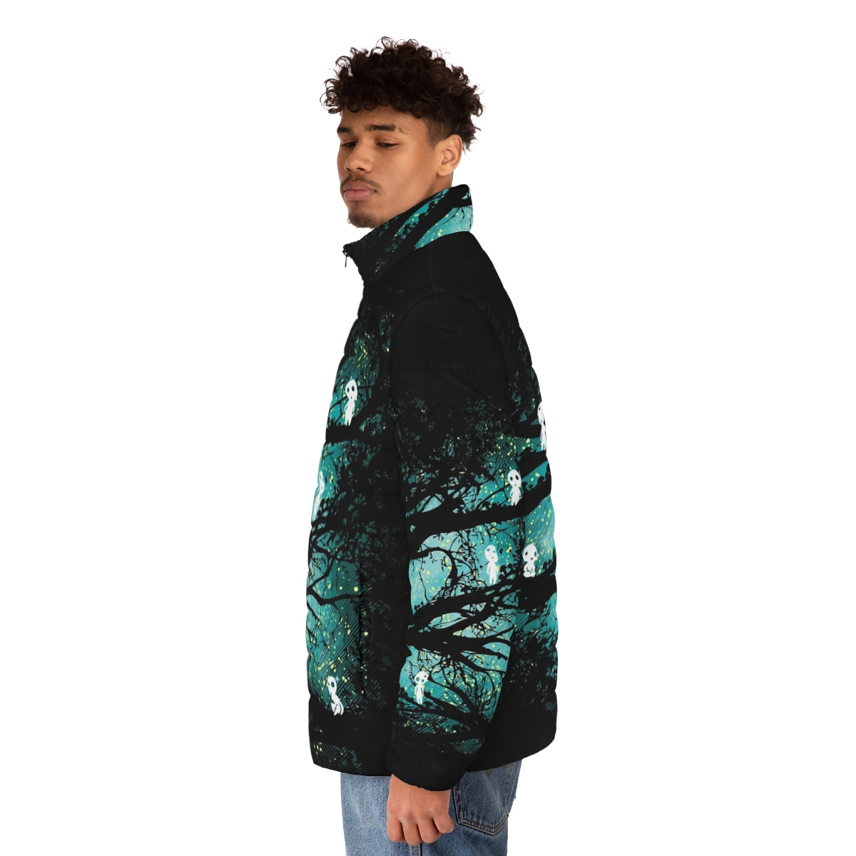 Tree Spirits Puffer Jacket - Whimsical and Enchanting Outerwear - men side left