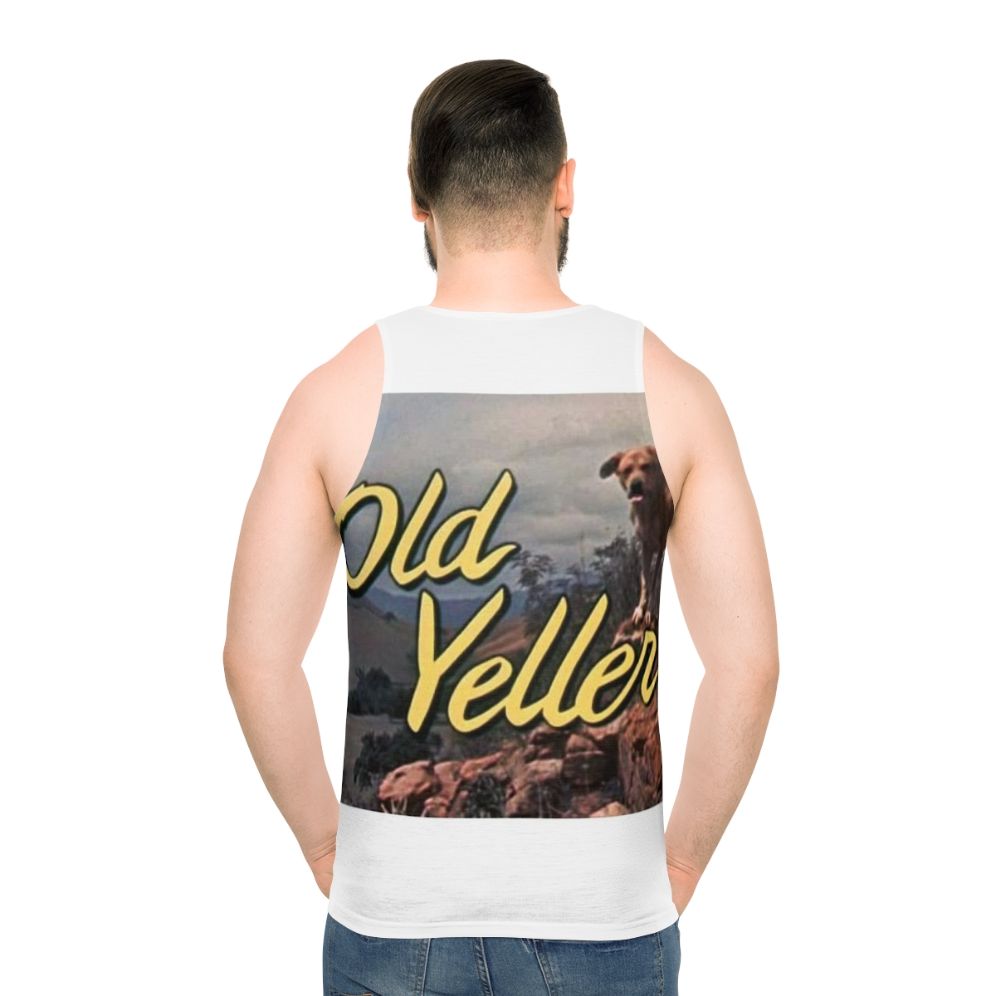 Old Yeller Unisex Tank Top with Filthy Frank and Dog Movie Meme Design - men back