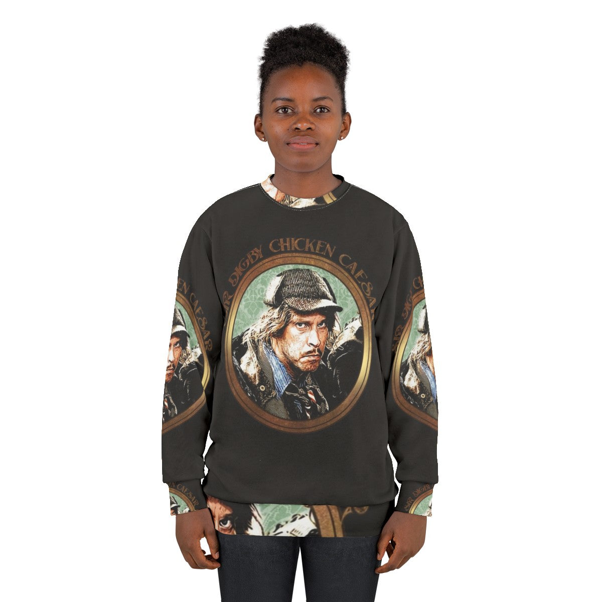 Sir Digby Chicken Caesar Sweatshirt featuring the iconic British comedy character - women