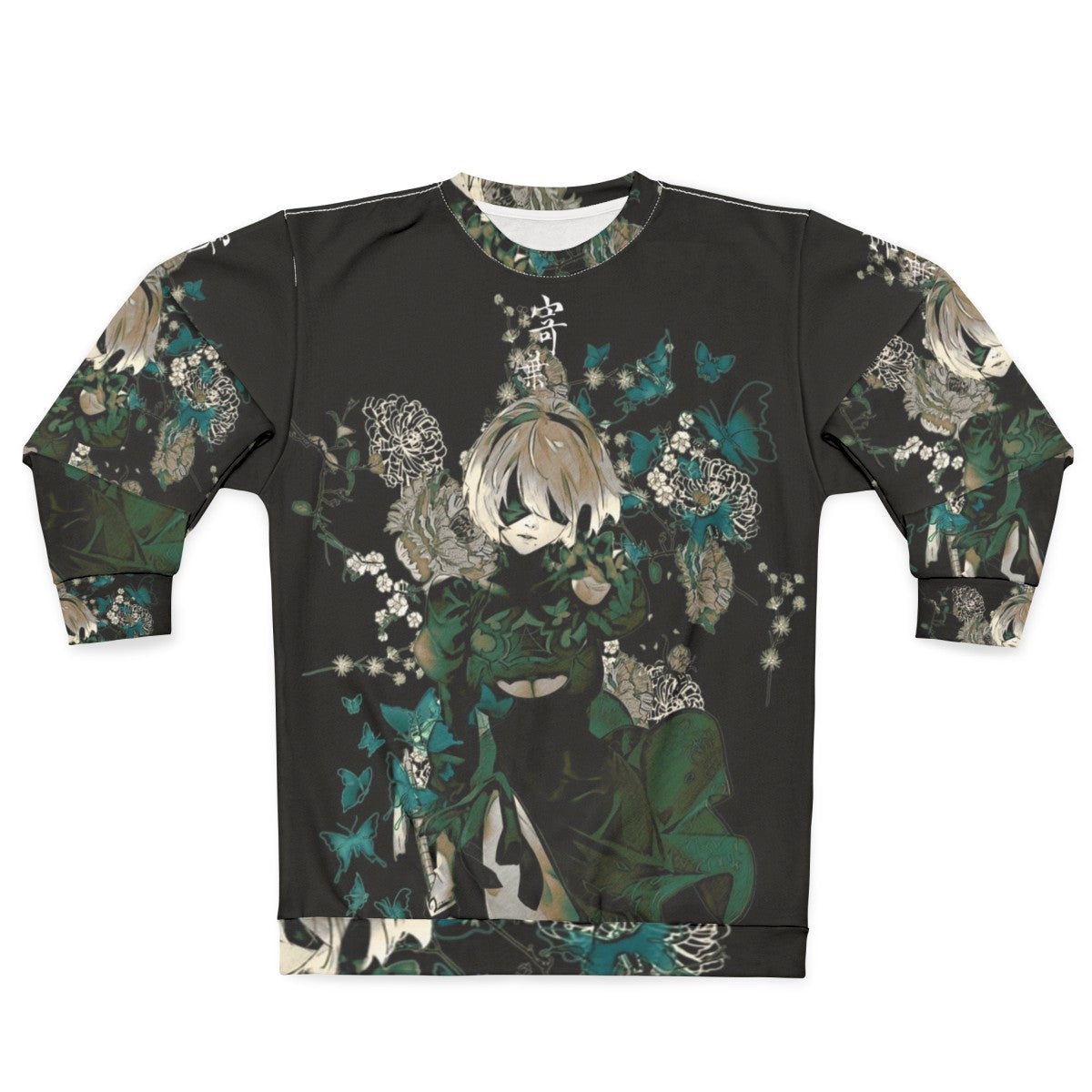 Butterflies and floral fantasy design on a sweatshirt