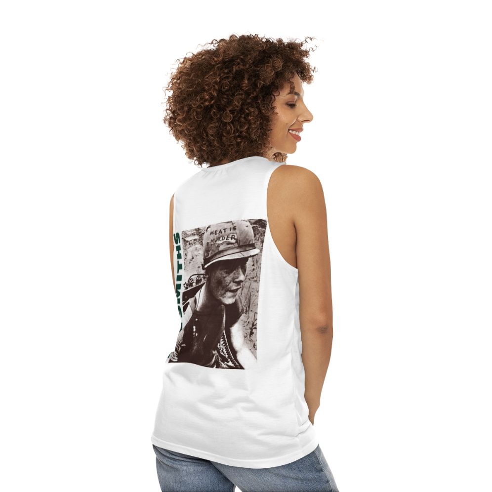 Unisex tank top with graphic design for music fans - women back