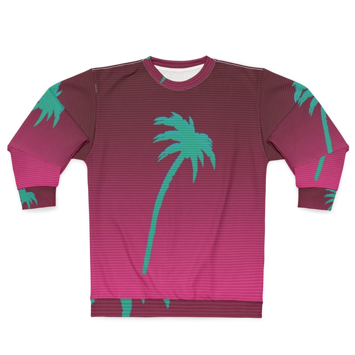 Hotline Miami inspired palmtree vaporwave sweatshirt