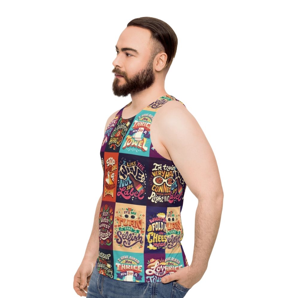 Schitt's Creek unisex tank top with word art design - men side