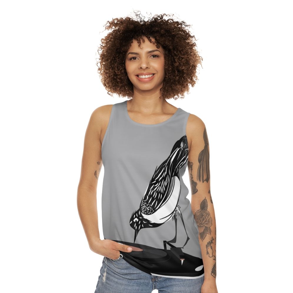 Dj Magpie Unisex Music Disc Vinyl Record Tank Top - women