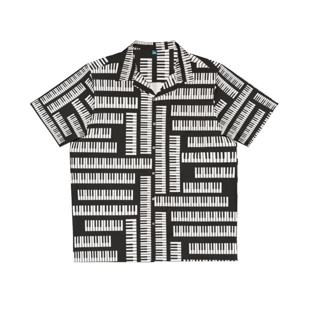 Piano keys pattern hawaiian shirt for musicians and pianists