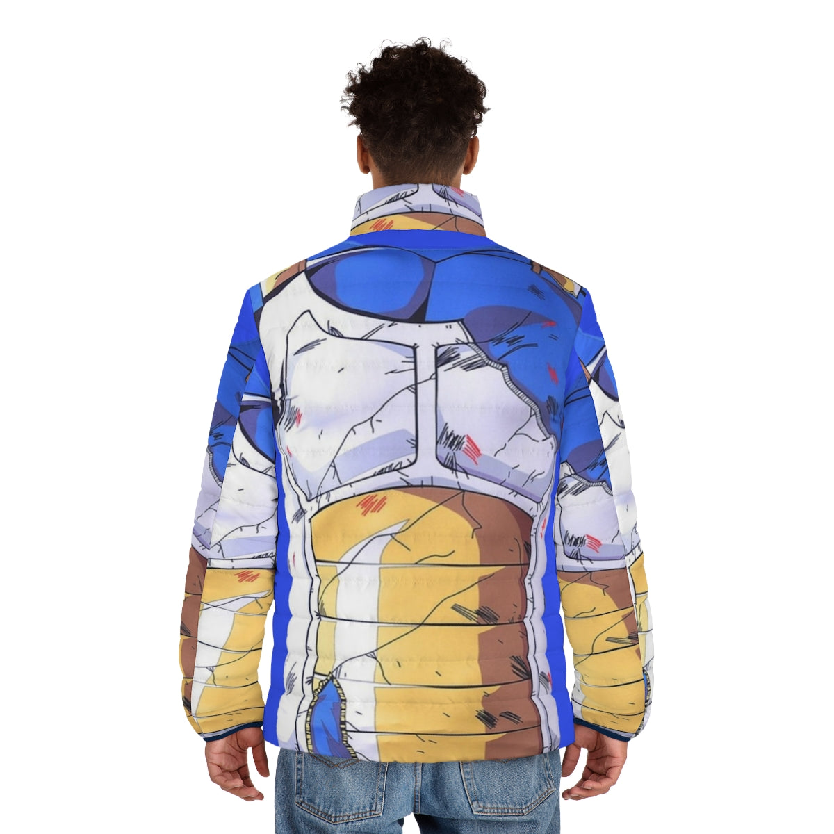 Vegeta's Armor Inspired DBZ Puffer Jacket - men back