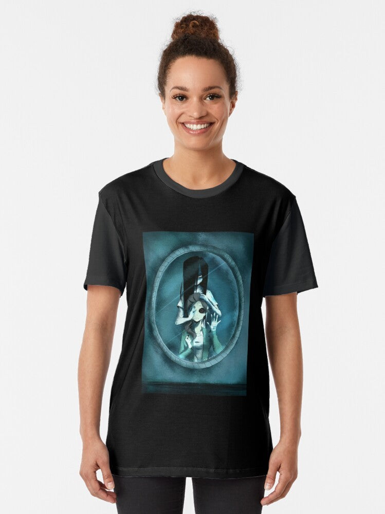 "The Ring 3 - Rebirth graphic t-shirt featuring horror elements and characters from the movie" - Women