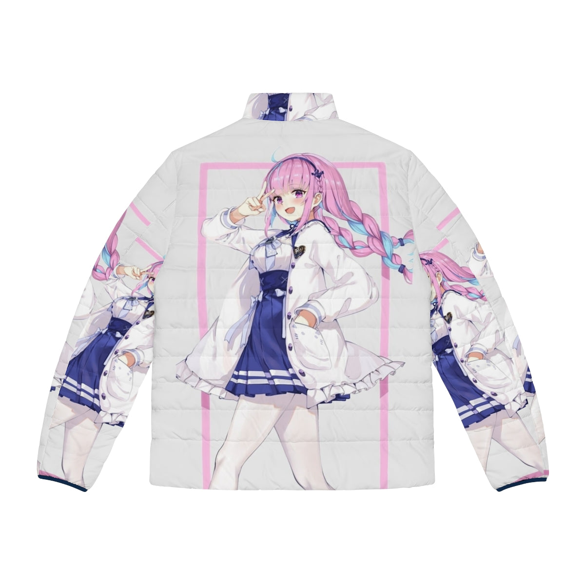 Minato Aqua Hololive VTuber Anime Puffer Jacket - Back