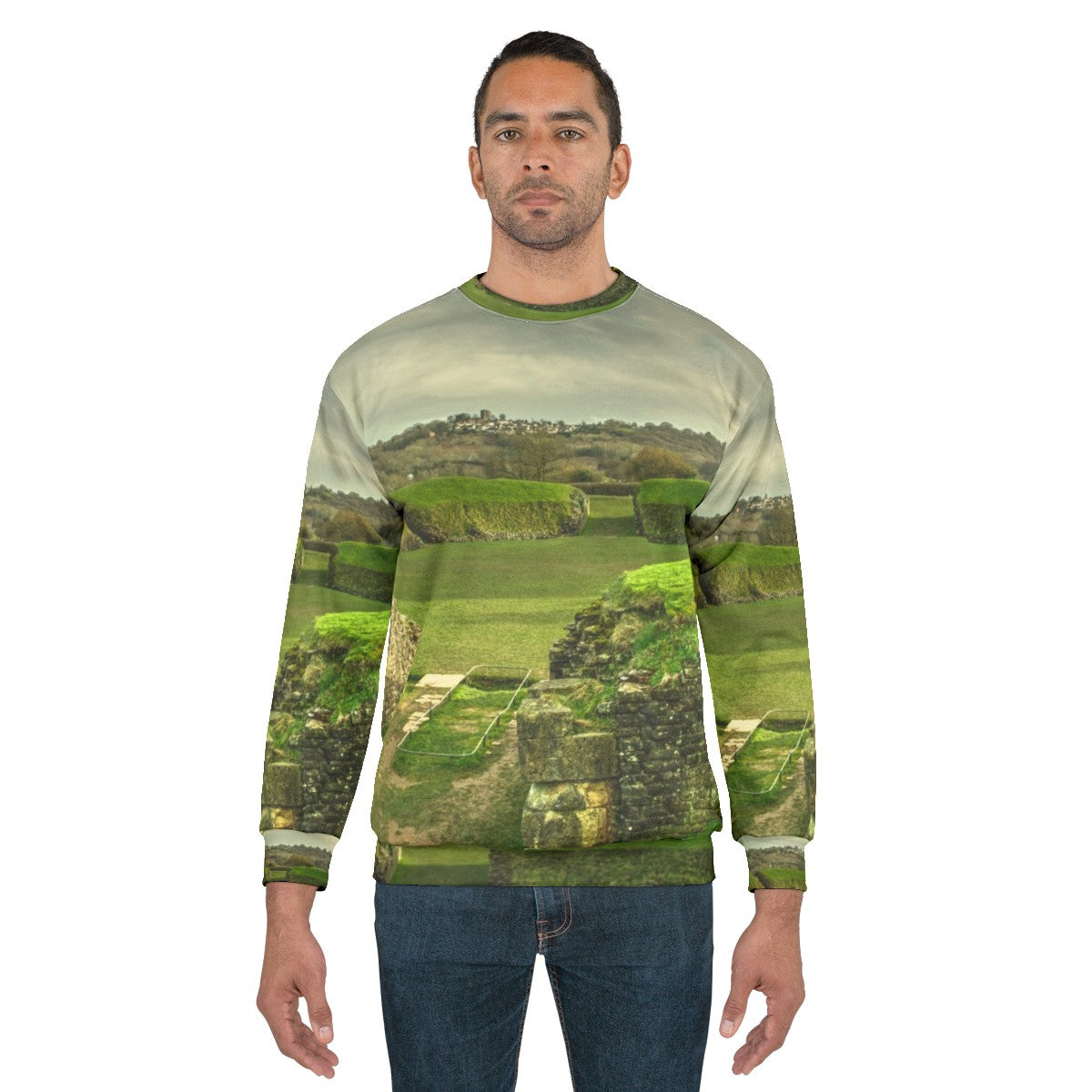 Caerleon Amphitheater Sweatshirt featuring ancient Roman ruins in Wales - men