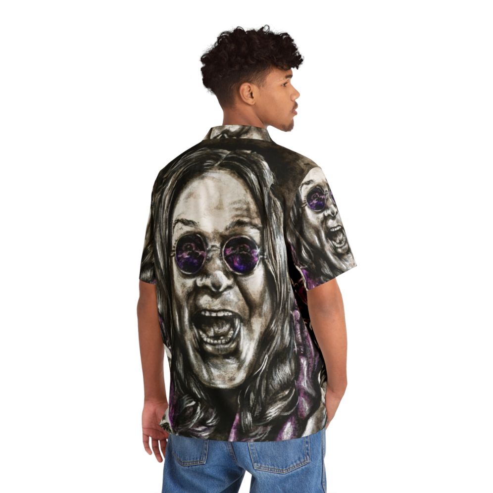 Paranoid Hawaiian Shirt with Ozzy Osbourne and Heavy Metal Imagery - People Back