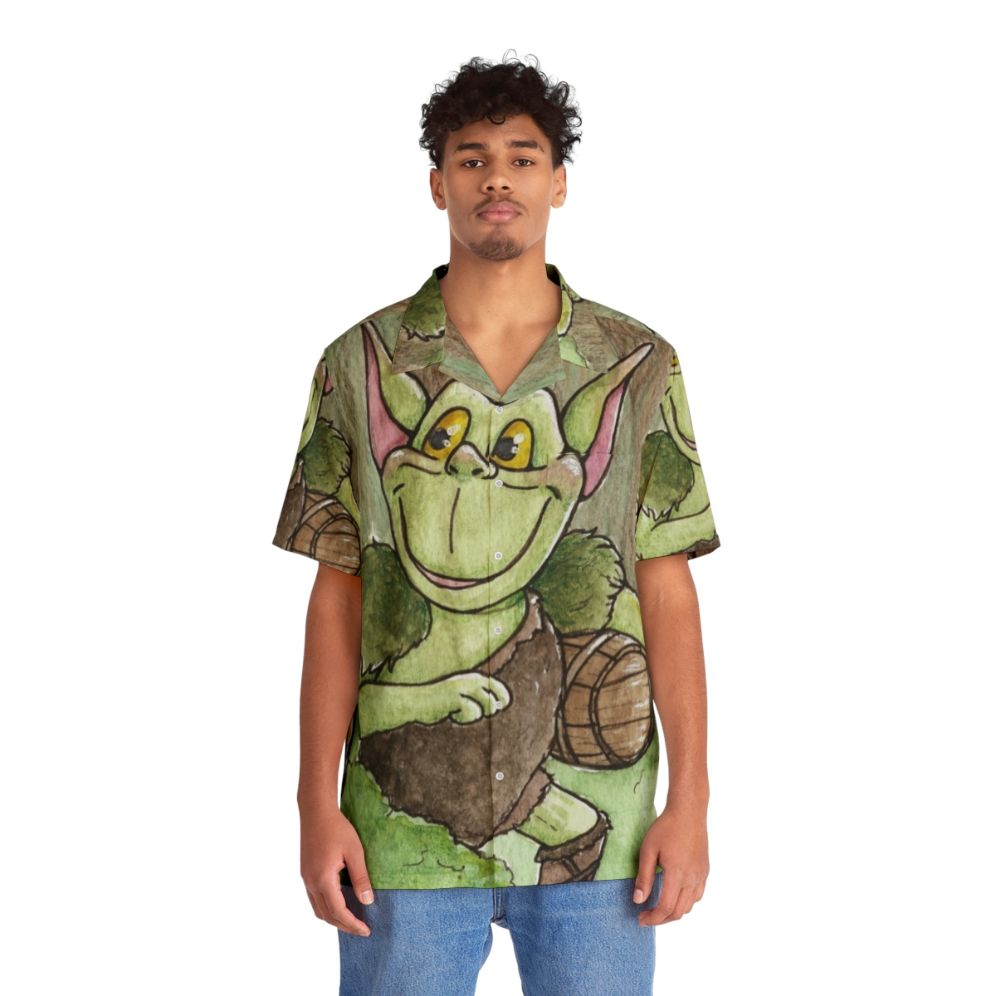 Faithful Toadie 80s Hawaiian Shirt with Disney cartoon fantasy design - People Front