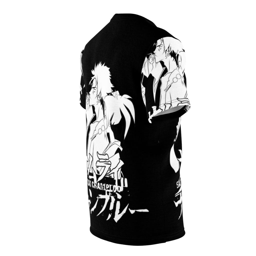 Samurai-inspired anime art t-shirt featuring characters from the popular Samurai Champloo series - men right