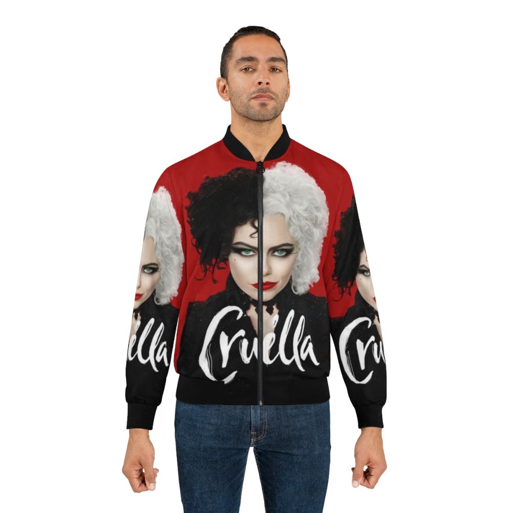 Cruella Deville Bomber Jacket - Iconic Villain's Apparel featuring the Cruella de Vil character from the Cruella film prequel - Lifestyle