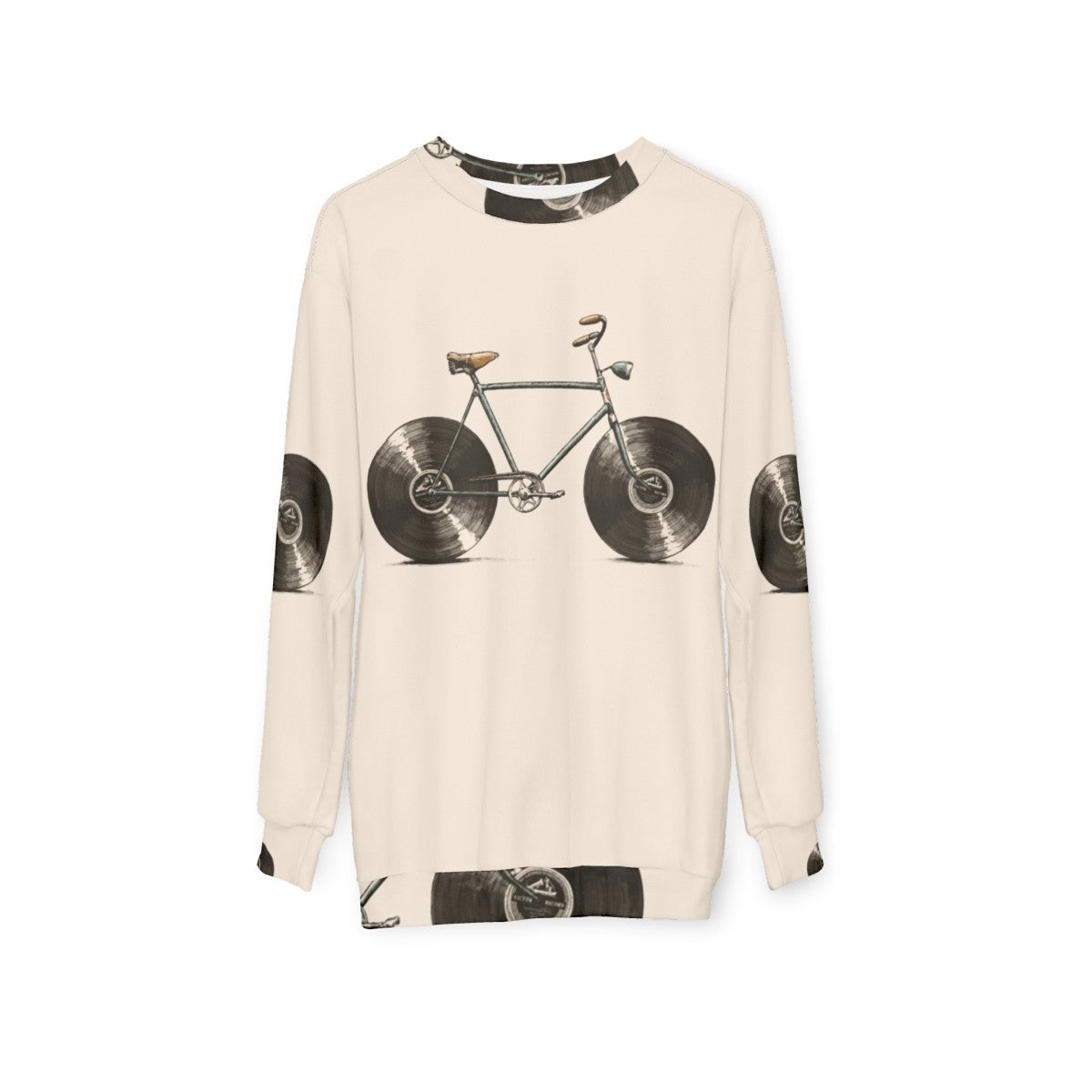 Velophone Sweatshirt featuring music instruments and hipster design - hanging