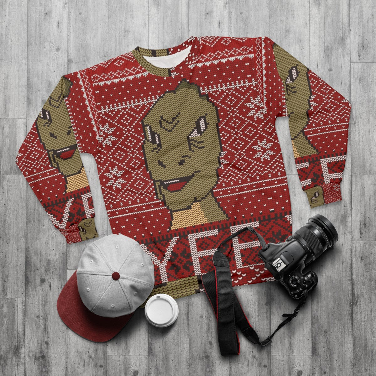 Yee Ugly Christmas Sweater 2019 Meme Sweatshirt - flat lay