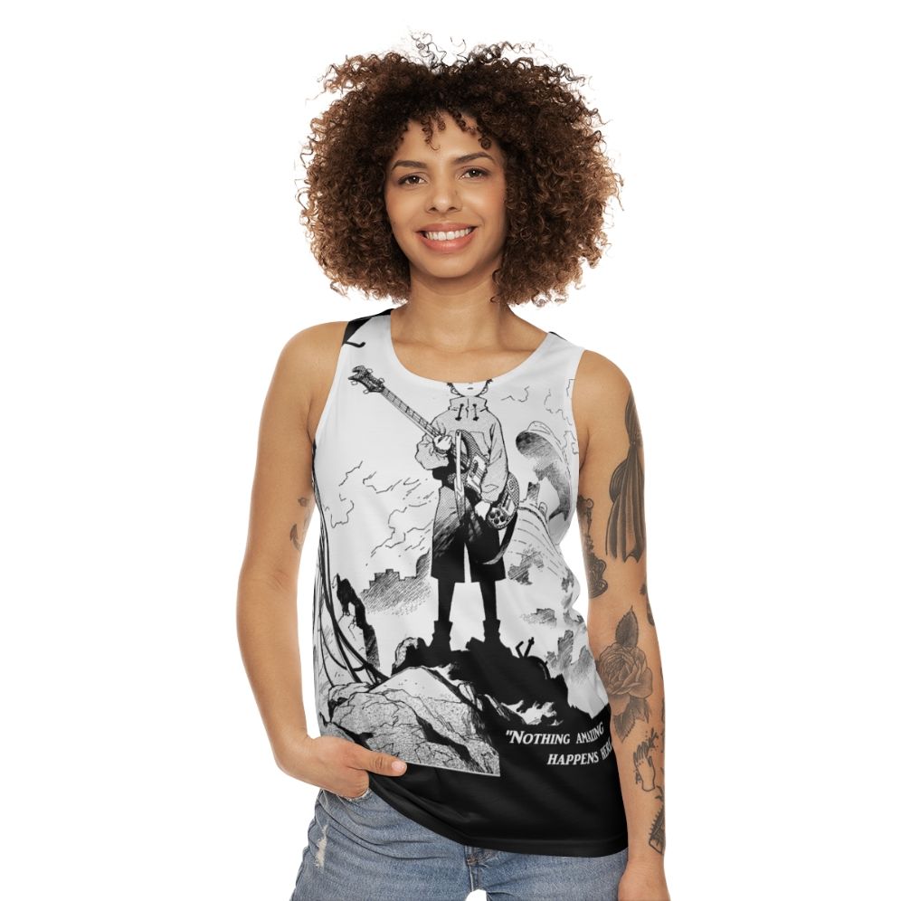 Unisex 'Nothing Amazing Happens Here' FLCL Anime Tank Top - women