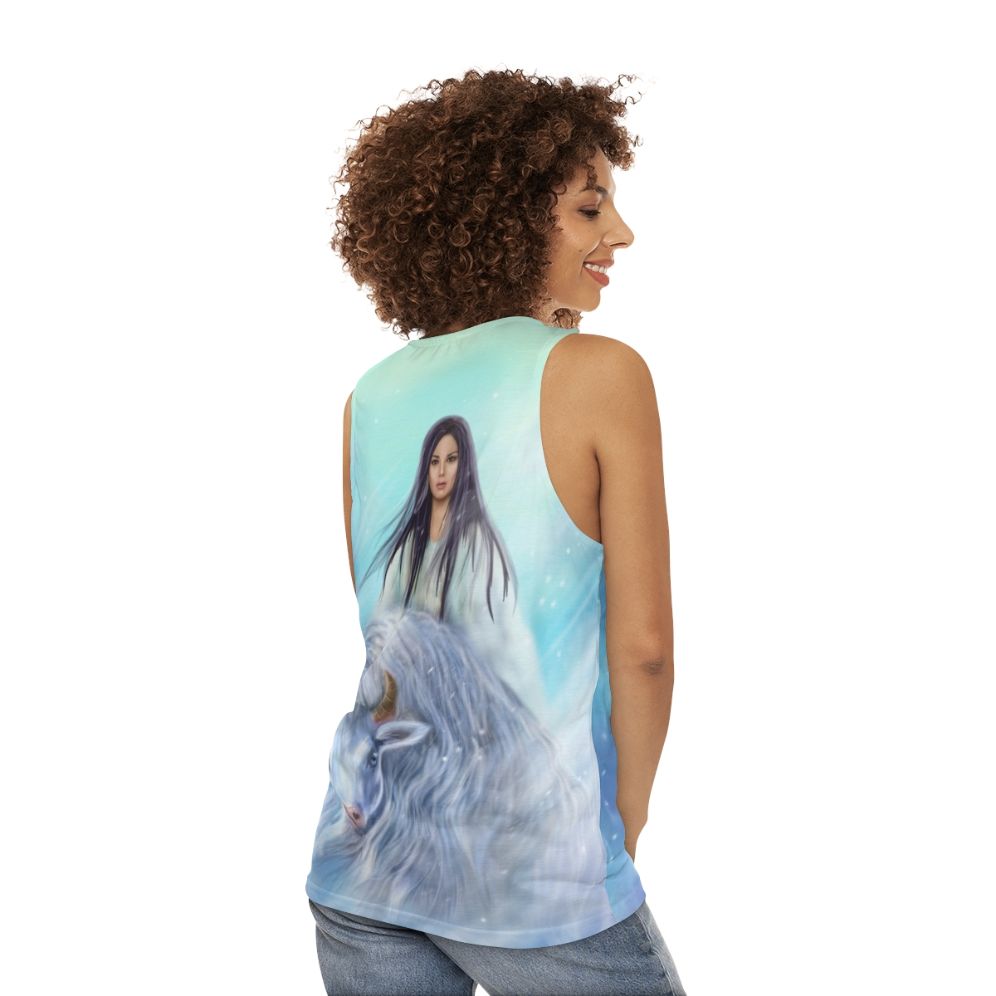 White Buffalo Calf Woman Unisex Tank Top - women back