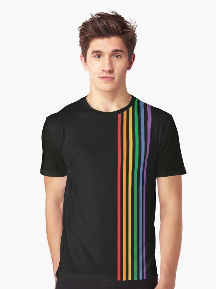 Colorful LGBT rainbow stripes graphic t-shirt - Men