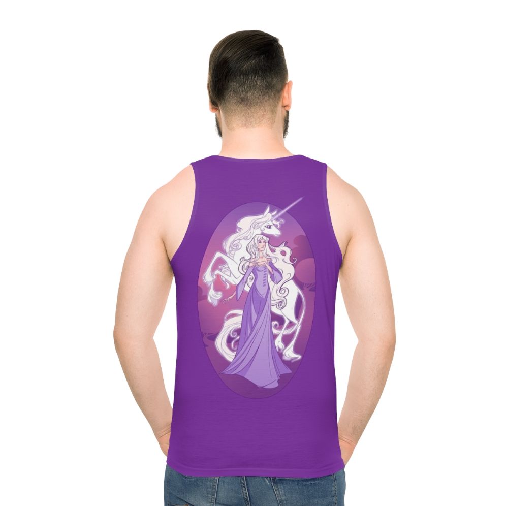 "The Last Unicorn" Unisex Tank Top Featuring Lady Amalthea - men back