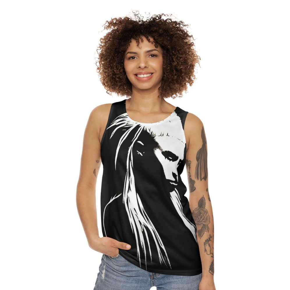 Die Antwoord Yolandi Visser Black and White Art Tank Top - women