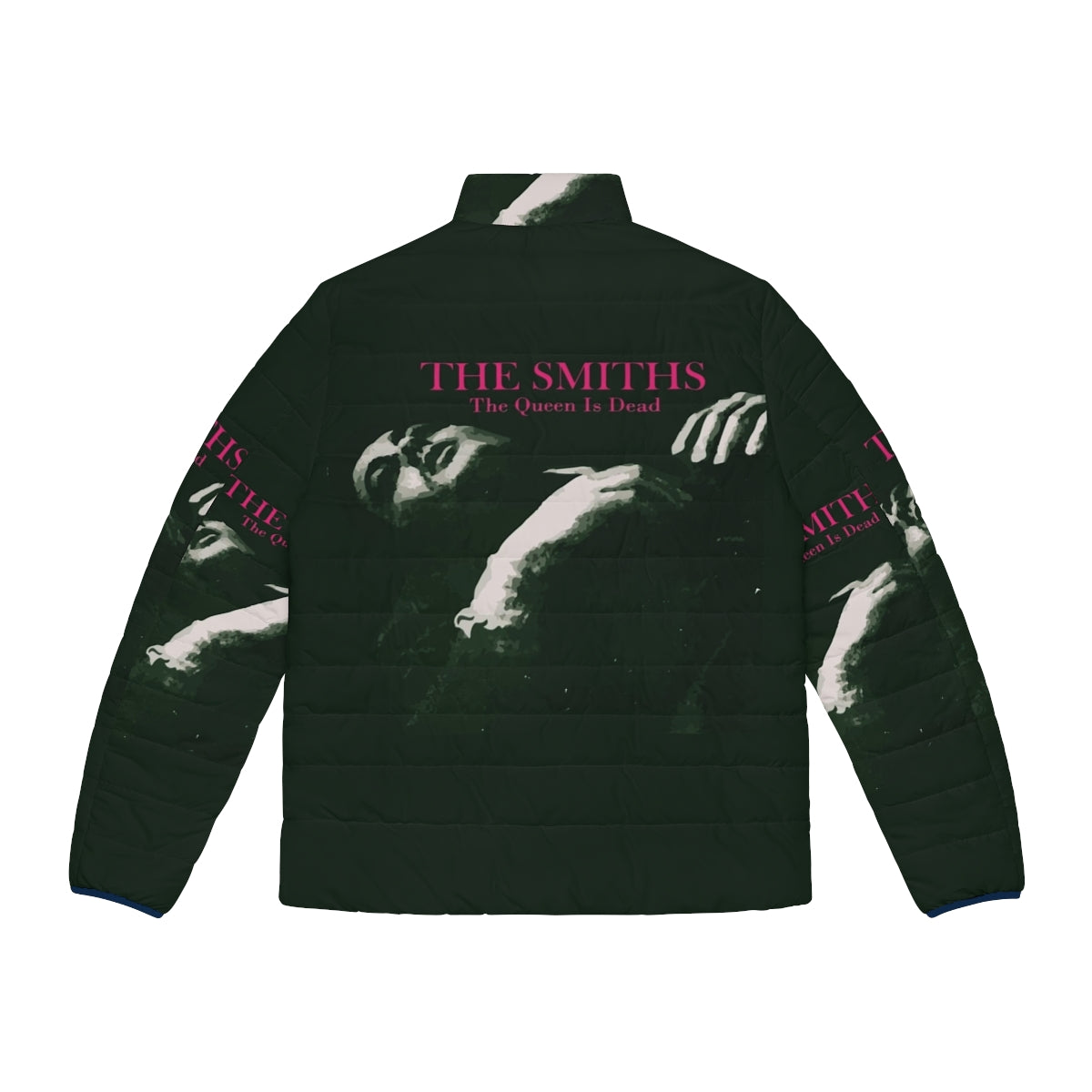 Graphic puffer jacket featuring The Smiths "The Queen Is Dead" album cover art - Back